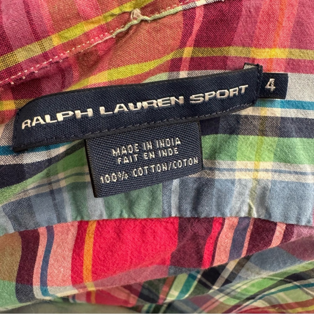 100% Cotton Ralph Lauren Sport Plaid Shirt - Picture 5 of 5